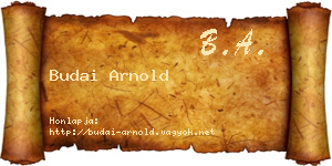 Budai Arnold névjegykártya
