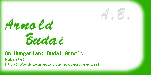 arnold budai business card